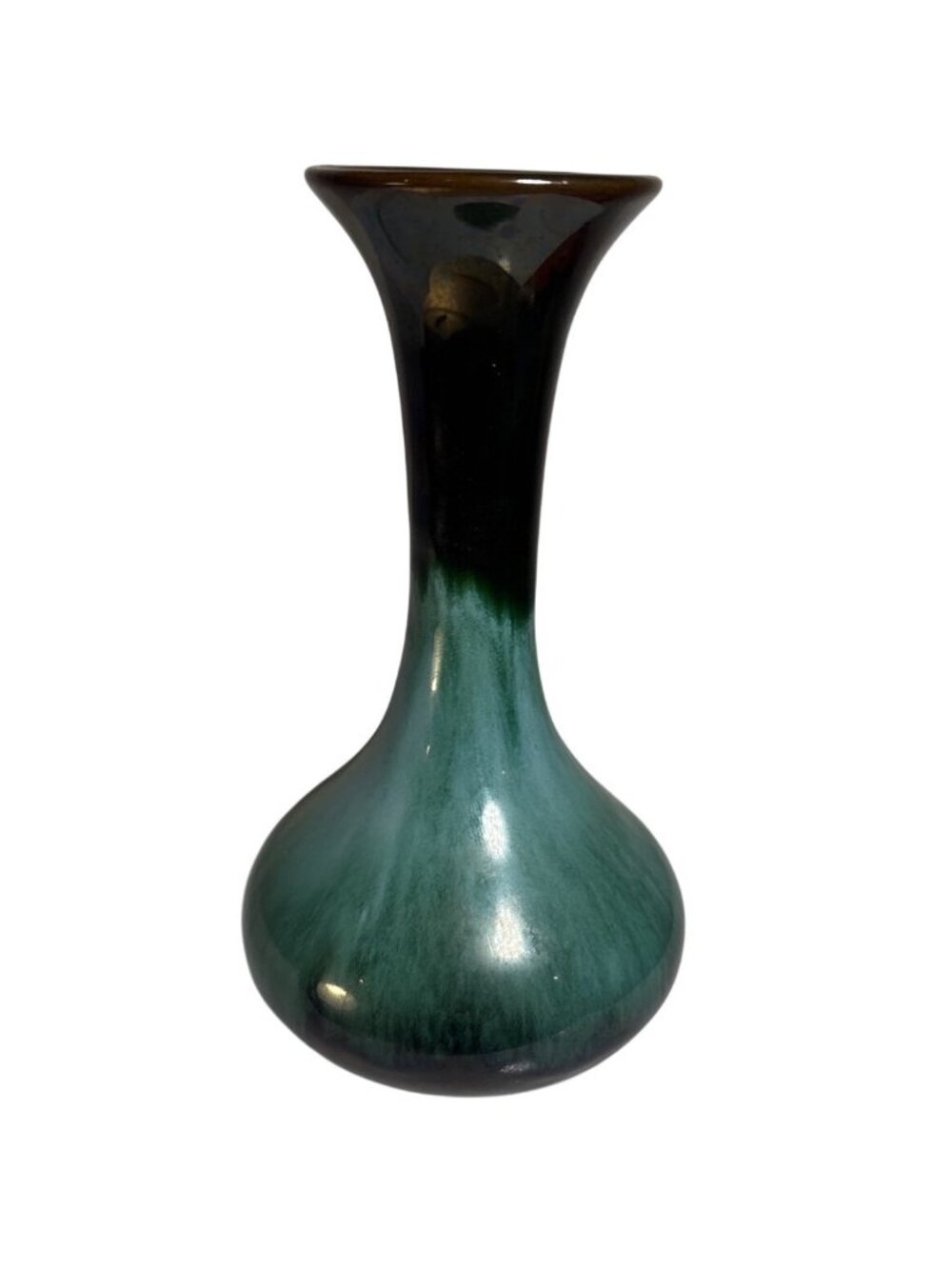 Blue Mountain Pottery Bud Vase Canada Green Drip Glaze 5.5" Tall